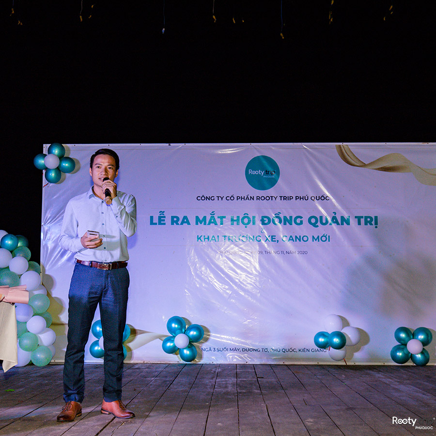 Ông Phạm Quang Hậu – Chủ tịch Hội đồng quản trị phát biểu khai mạc buổi lễ