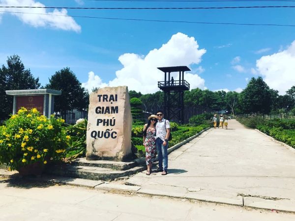 Tourists visit and take photos at Phu Quoc Prison.