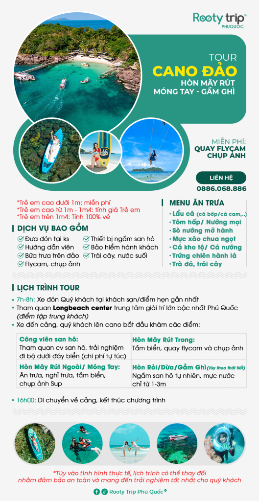 Lịch trình tour cano 3 đảo Phú Quốc