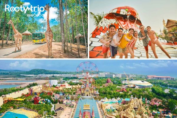 The image displays the itinerary of destinations for the 4-day 3-night all-inclusive Da Nang - Phu Quoc Tour by Rootytrip Phu Quoc