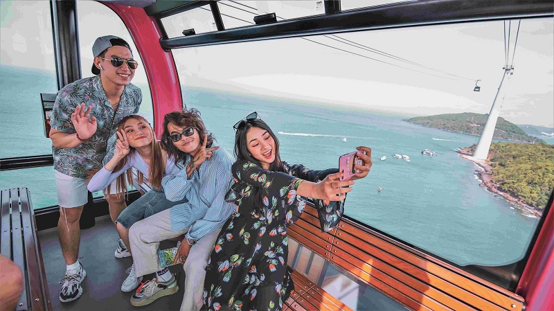 Panoramic sea view from Hon Thom Cable Car in Phu Quoc