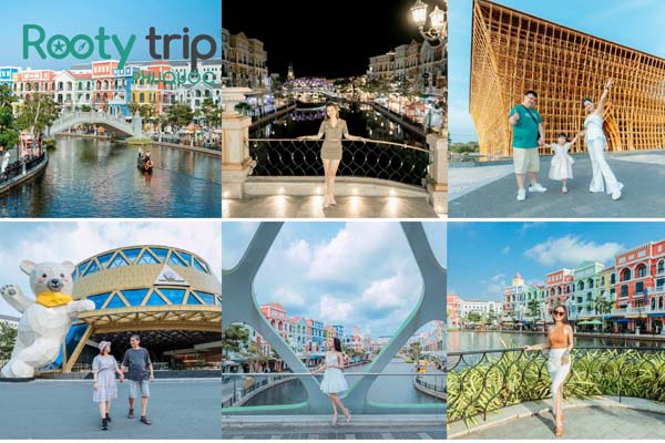 The image showcases the itinerary of destinations on the 3-day 2-night Phu Quoc Tour, a comprehensive 4-star resort package offered by Rootytrip Phu Quoc