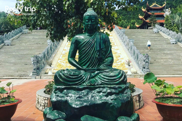 Jade Buddha statue at Ho Quoc temple Phu Quoc