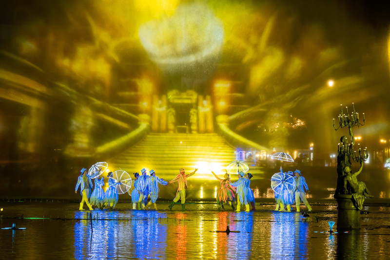 colorful performance at the venice river